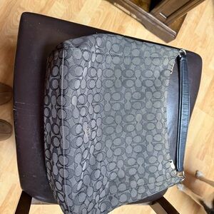 Coach Black and Gray Signature Shoulder Bag